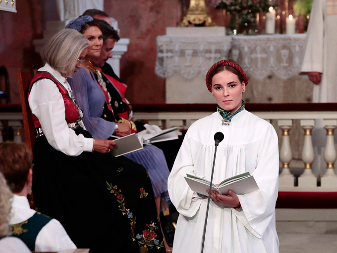 The princess read the Prayer of Saint Francis. Photo: Lise Åserud, NTB scanpix